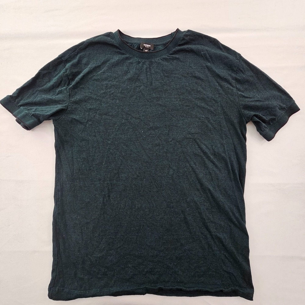Express Green Short Sleeve Cotton Relaxed Fit T-Shirt Men's M